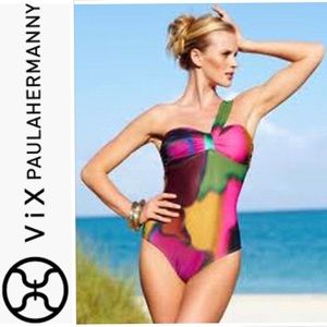Vix Paula Hermanny One Shoulder Printed Swimsuit